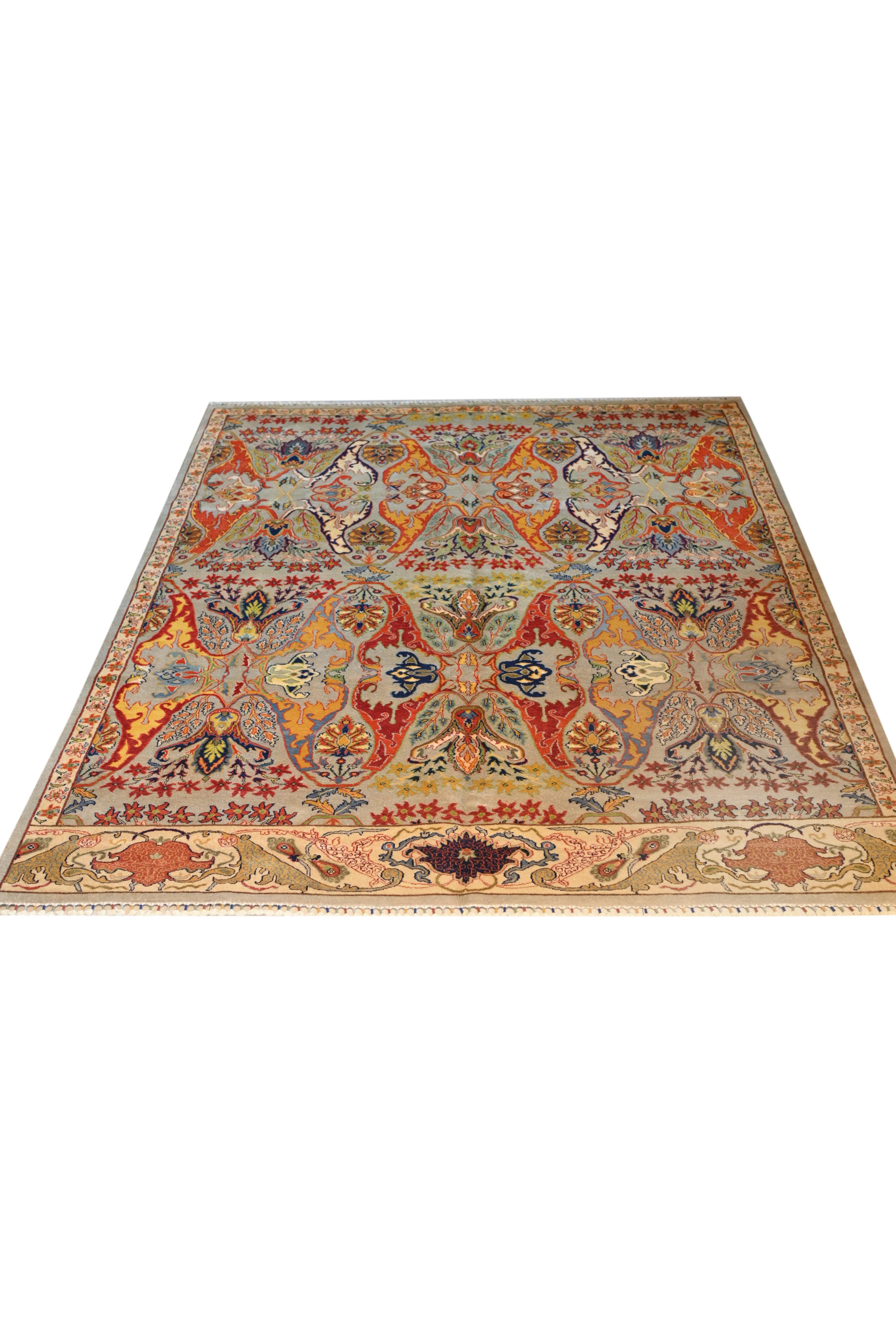 Garos Design Handspun Wool Hand Knotted Beige 12 X 9 FT