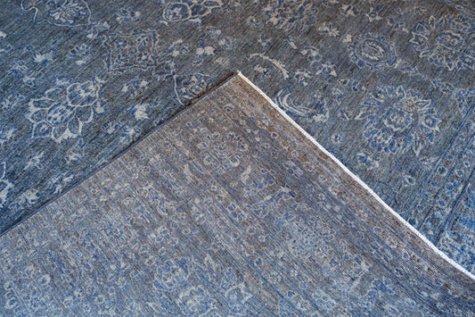 Grey Hand Knotted Woolen Carpet