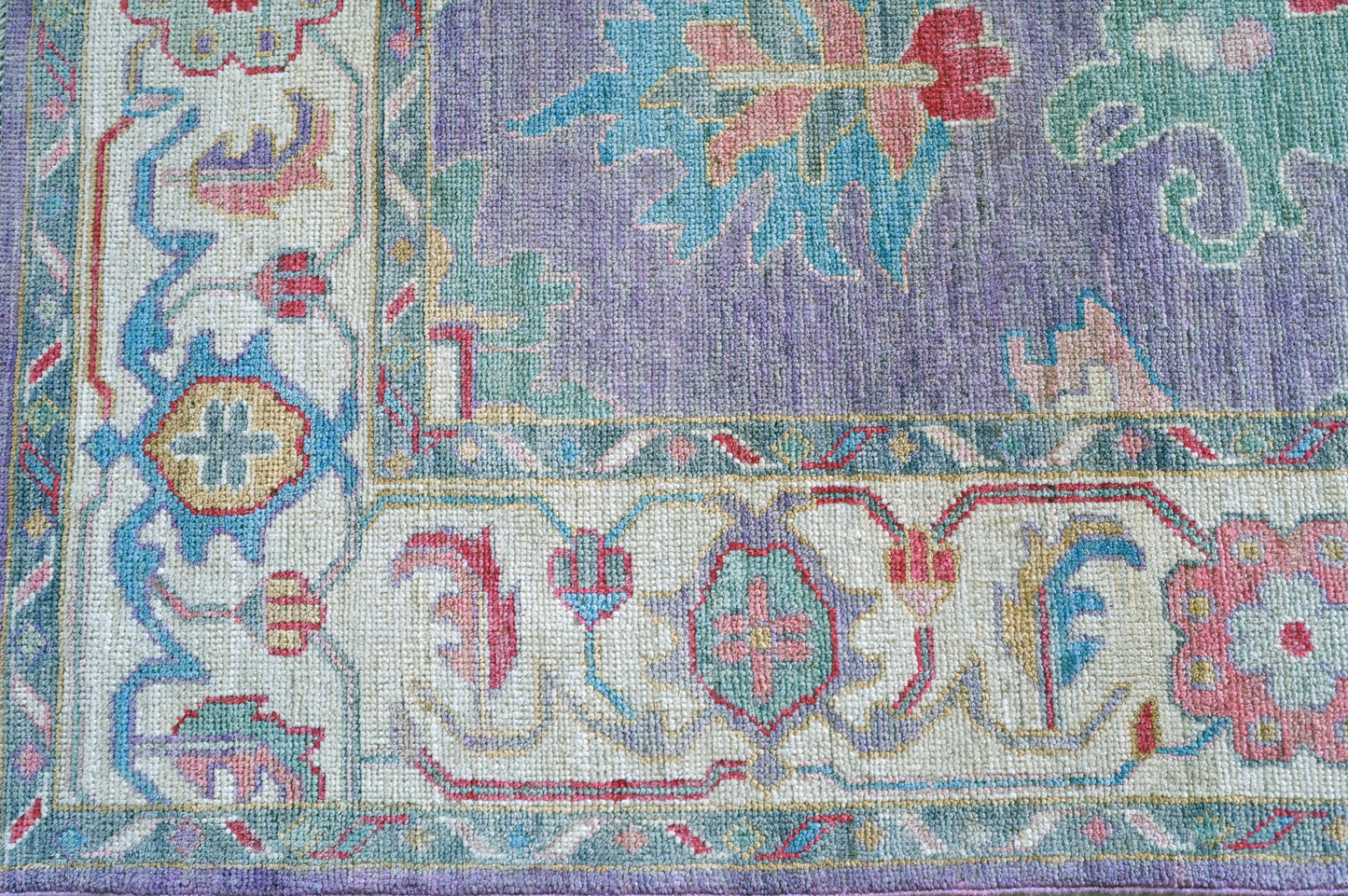 Purple/Lailac, Hand Spun Wool, Hand Knotted Loose Laid Carpet 10 x 8 FT