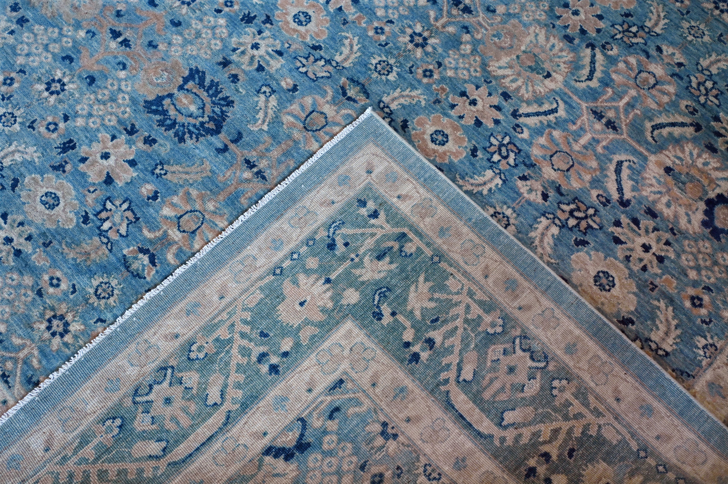 Hand Knotted Carpet Light Green Beige