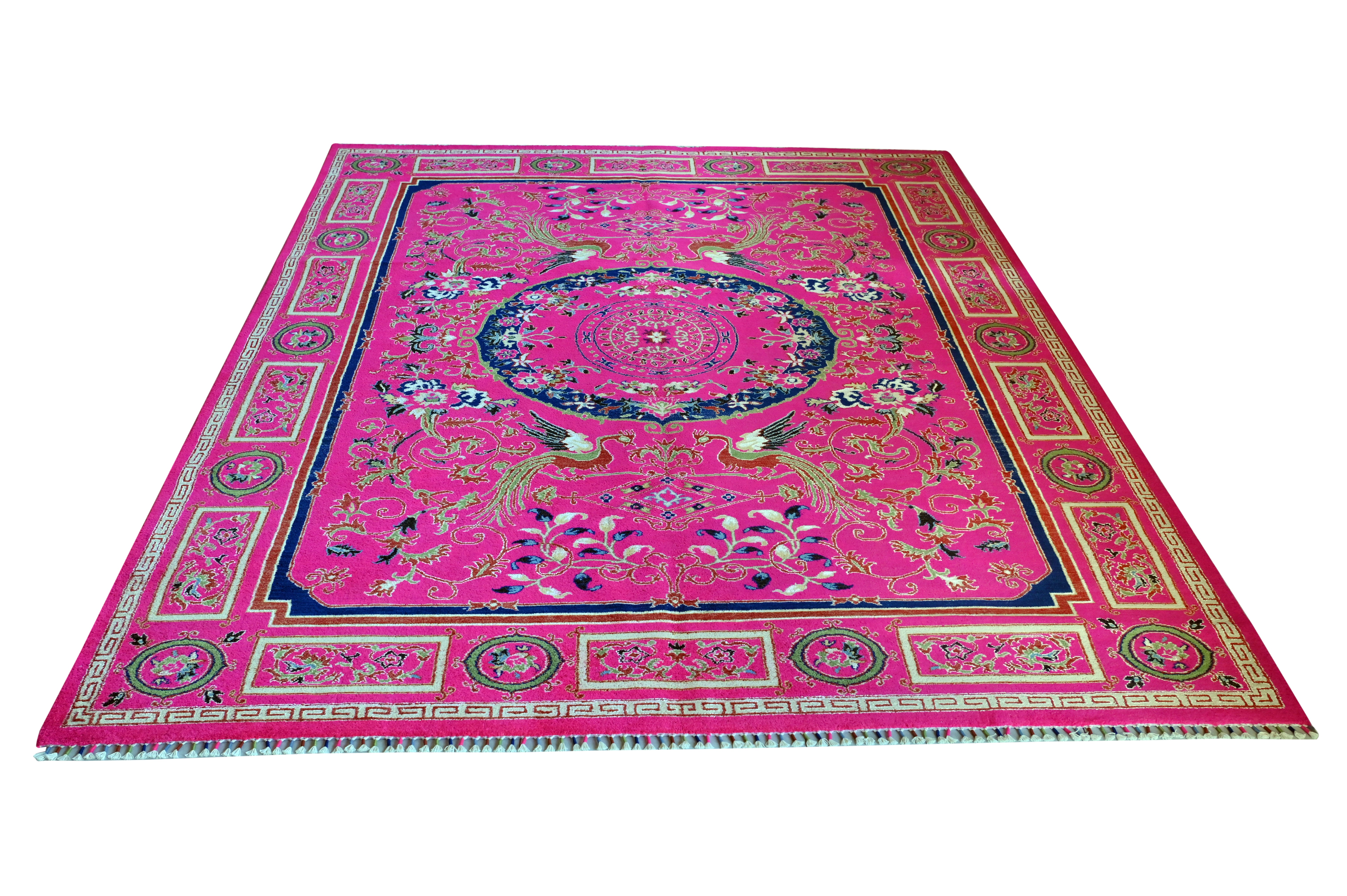Hand Knotted Carpet Hot Pink 12 X 9 FT