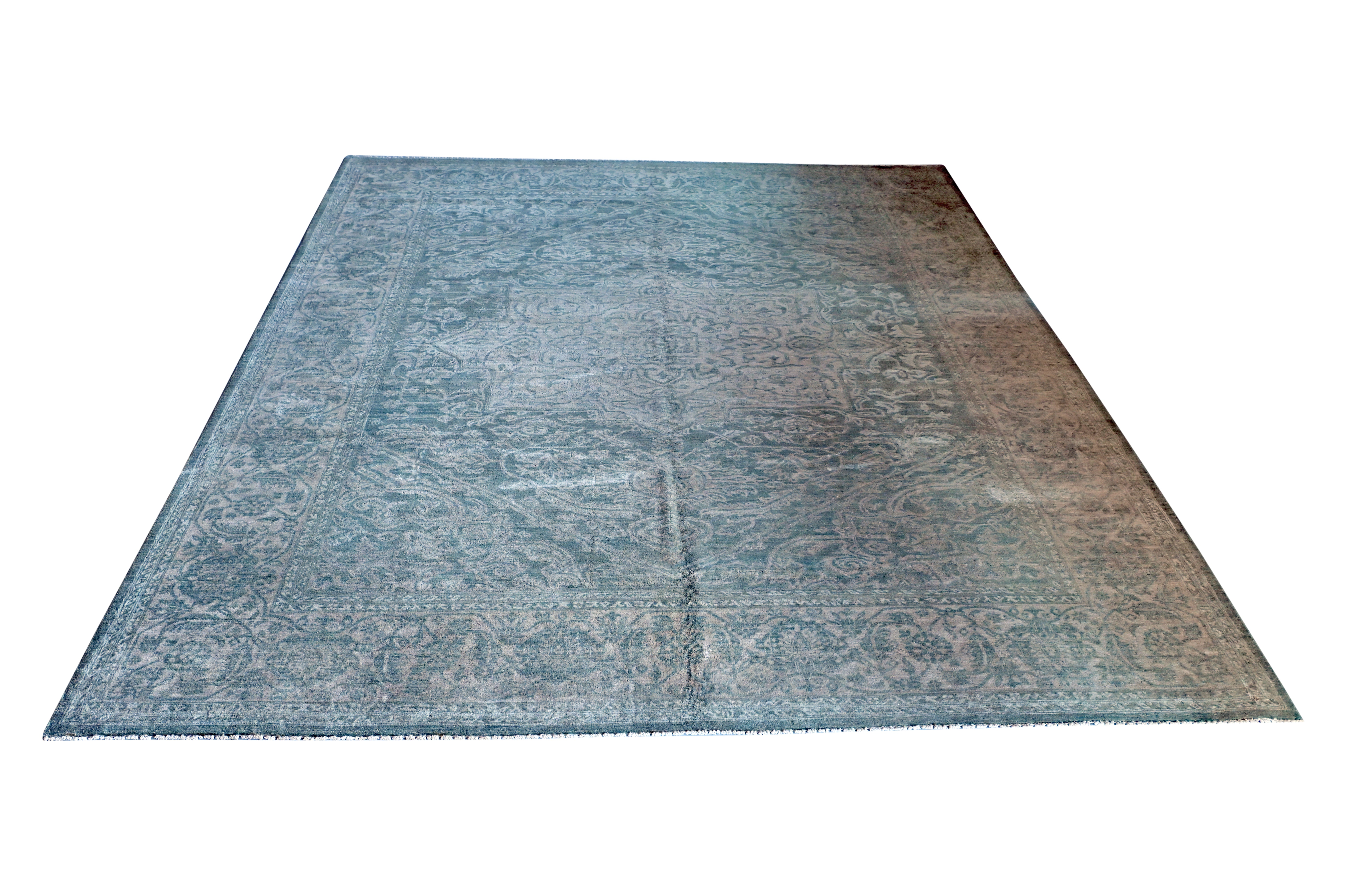 Hand Knotted Carpet Moss Green 12 X 9 FT