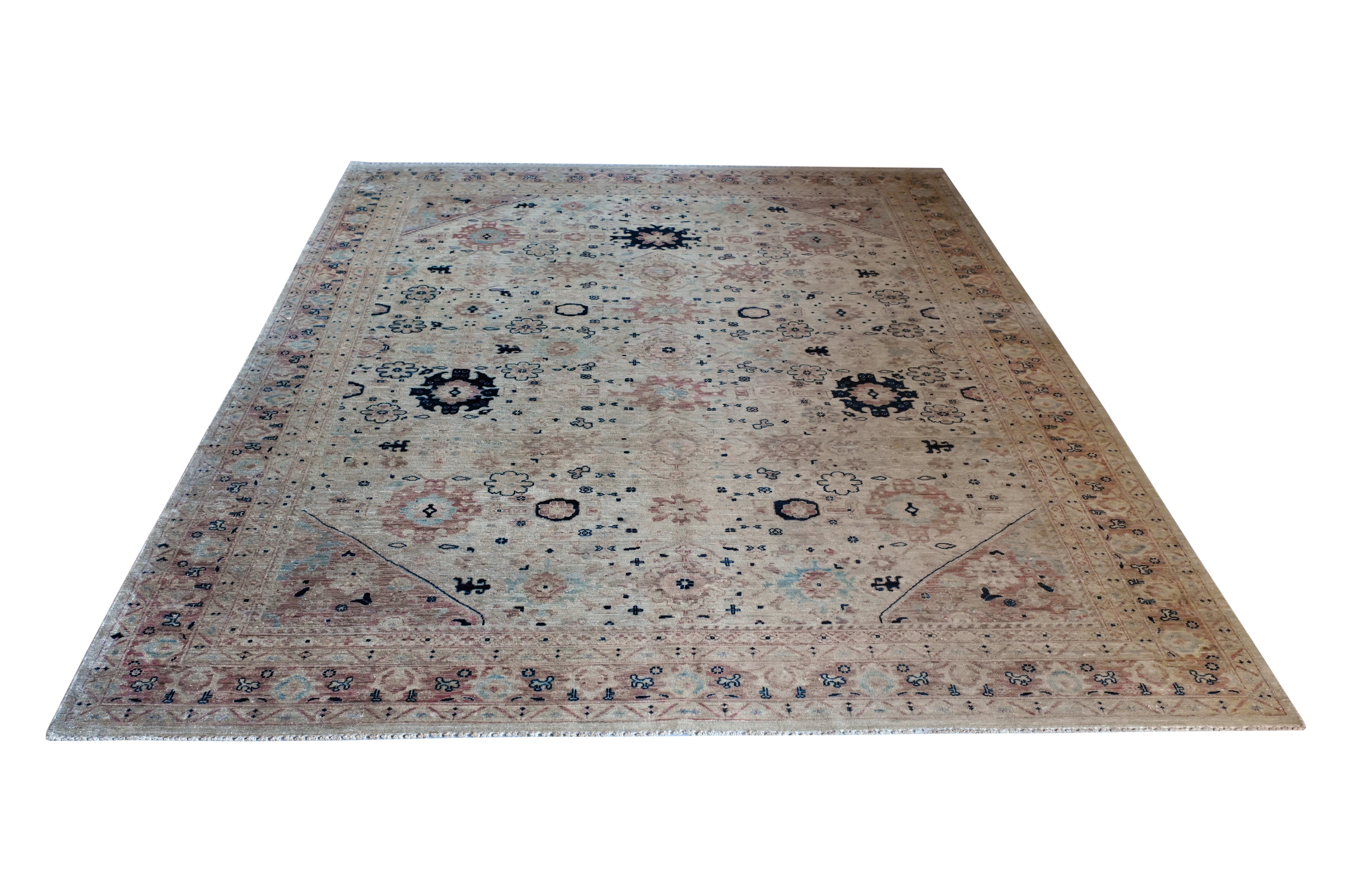 Hand Knotted Carpet, Over Dyed 12 X 9 FT