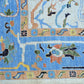 Hand Spun Wool Hand Knotted Loose Laid Carpet Blue/White