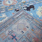 Hand Spun Wool Hand Knotted Loose Laid Carpet Blue