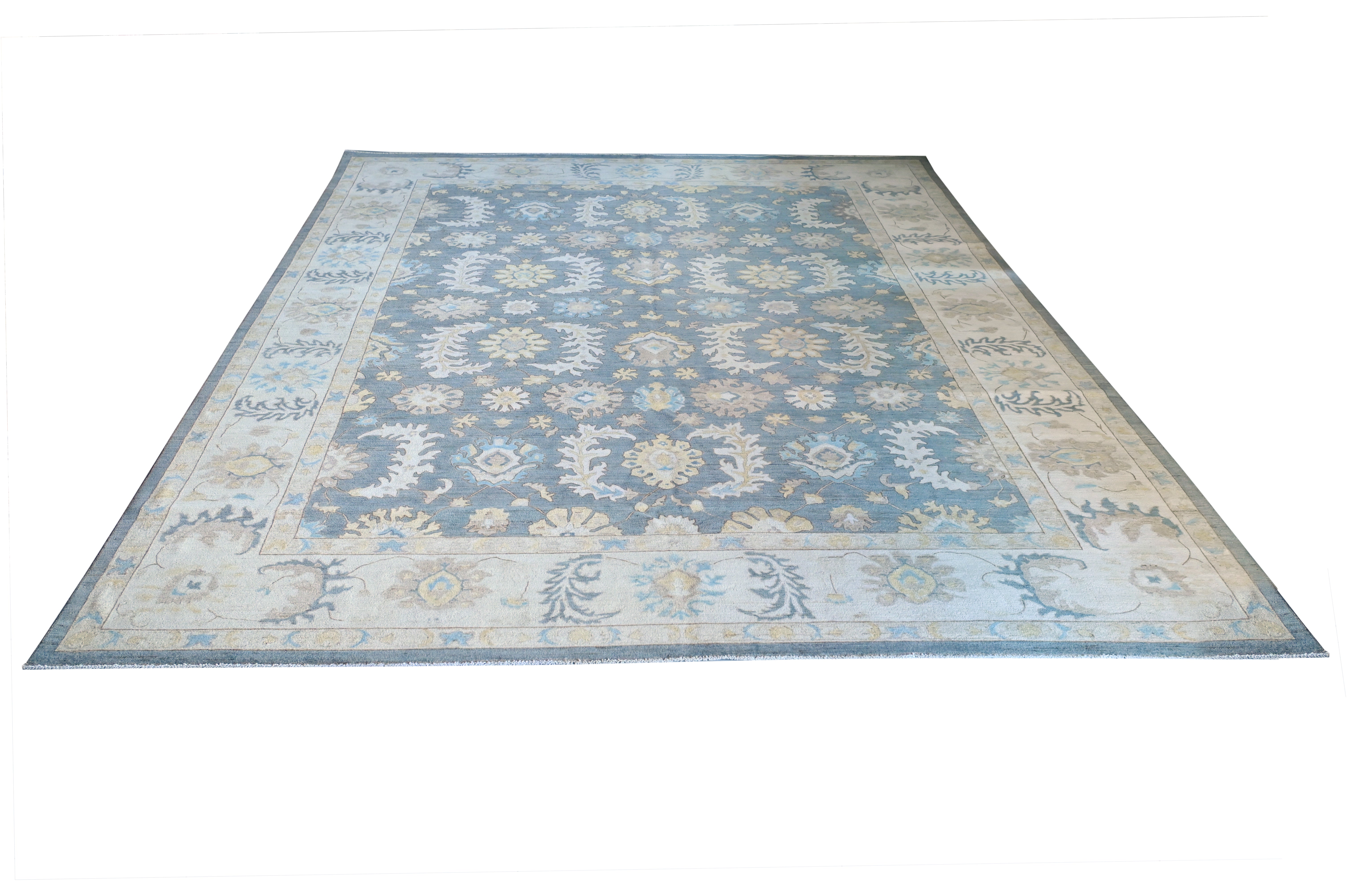 Hand Knotted Carpet Grey 14 X 10 FT