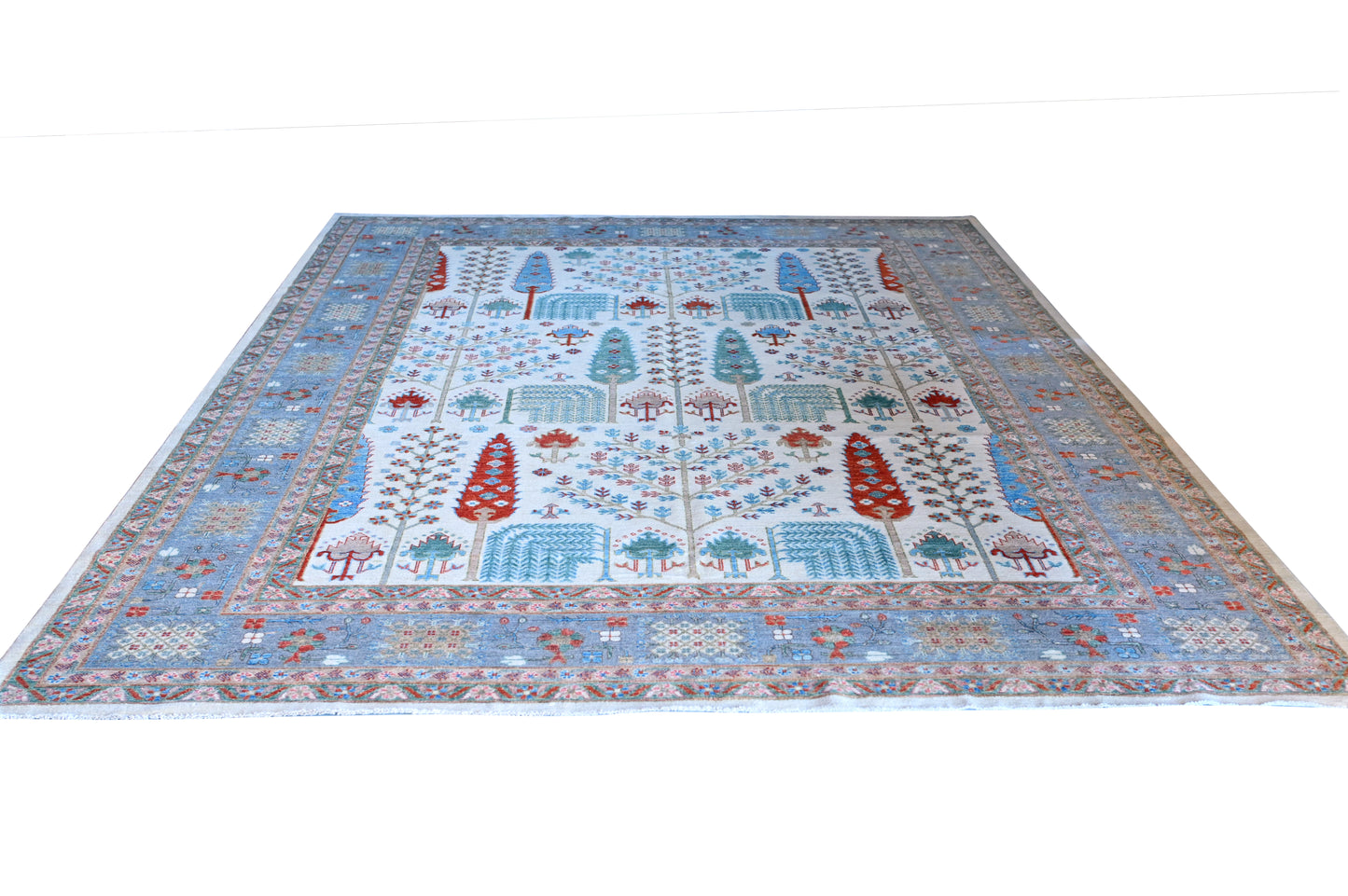 Hand Knotted Carpet White/Brown