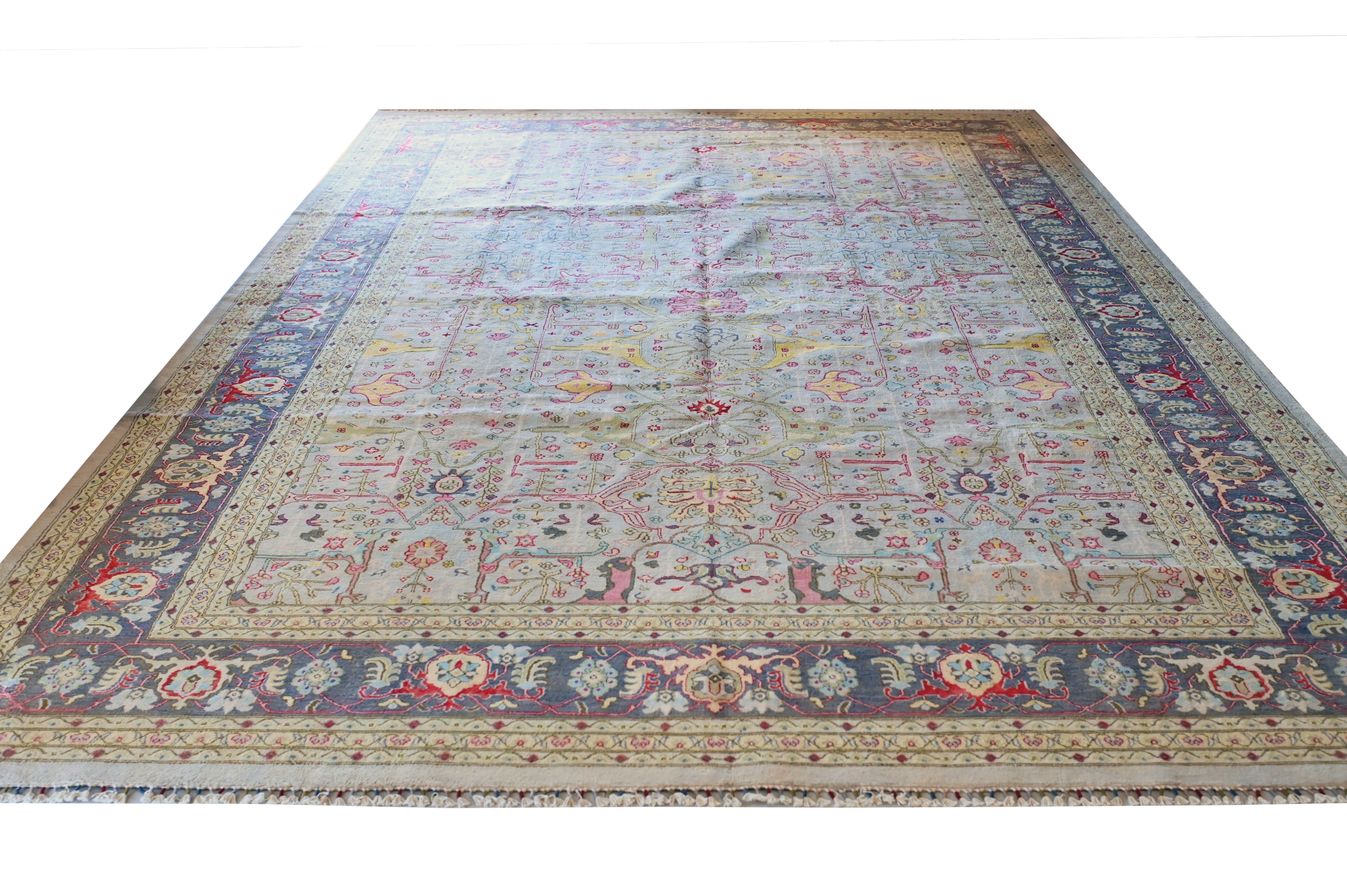 Hand Knotted Carpet Olive Green 18 X 12 FT