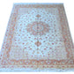 Tabriz Royal Wool and Silk on Silk Base Cream/Peach Fine Hand Knotted
