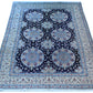 Nein Wool and Silk Made From Kurk Wool Blue/Cream Habibiyan