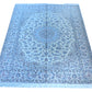Nein Wool and Silk Made from Kurk Wool Fine Hand Knotted Cream/blue