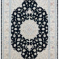 Tabriz wool and silk, black/beige , fine hand knotted