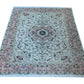 Tabriz Wool and Silk Cream/ Peach Fine Hand Knotted