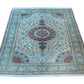 Tabriz Wool and Silk Beige/Green Fine Hand Knotted 10 X 7 FT