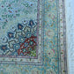 Tabriz Wool and Silk Beige/Green Fine Hand Knotted 10 X 7 FT