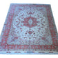 Tabriz Wool and Silk Cream/ Peach Fine Hand Knotted