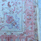 Tabriz Wool and Silk Cream/ Peach Fine Hand Knotted