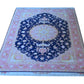 Tabriz Royal Wool and Silk on Silk Base Blue/Pink Fine Hand Knotted 10 X 7 FT