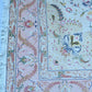 Tabriz Wool and Silk Cream/ Peach Fine Hand Knotted 10 by 7 FT