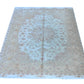 Tabriz Wool and Silk Cream/Beige Fine Hand Knotted 10 X 7 FT