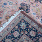 Tabriz Wool and Silk Pink/Beige Fine Hand Knotted 11 X 8 FT