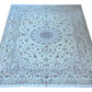 Nein Wool and Silk Made From Kurk wool Cream/Blue 11 X 8 FT