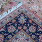 Tabriz Wool and Silk Pink/Blue Fine Hand Knotted 11 X 8 FT