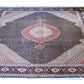 Mahi Tabriz Wool and Silk Black/Beige 13 X 10 FT