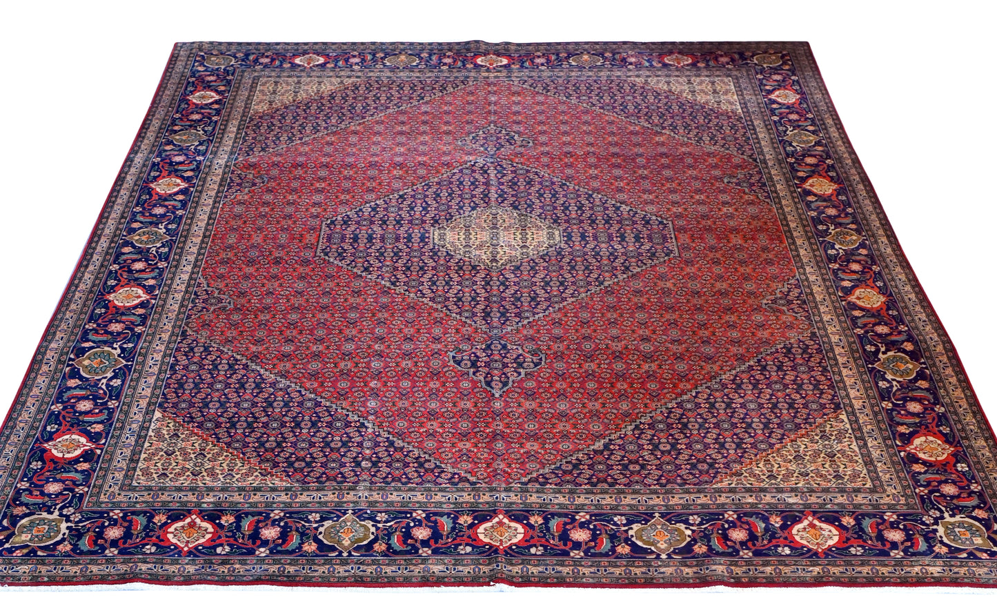 Mahi Tabriz Wool and Silk Orange/Purple 13 X 10 FT