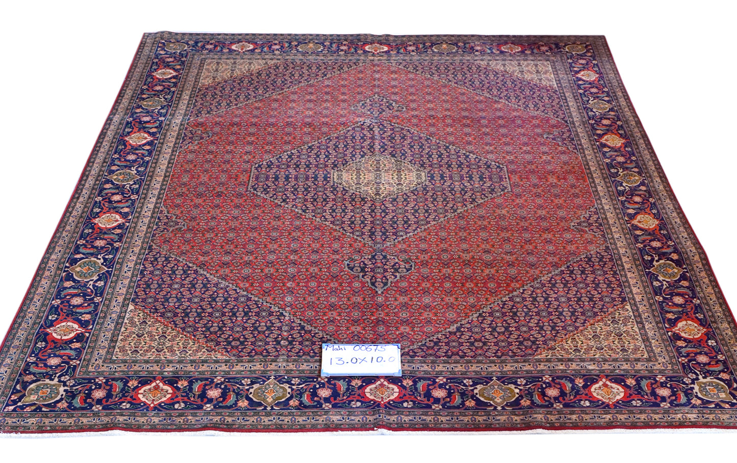 Mahi Tabriz Wool and Silk Orange/Purple 13 X 10 FT