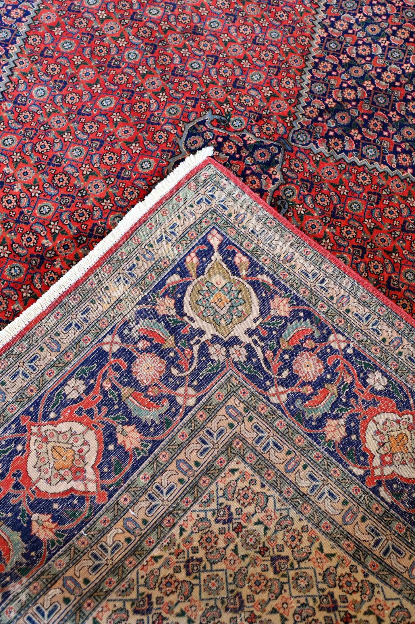Mahi Tabriz Wool and Silk Orange/Purple 13 X 10 FT