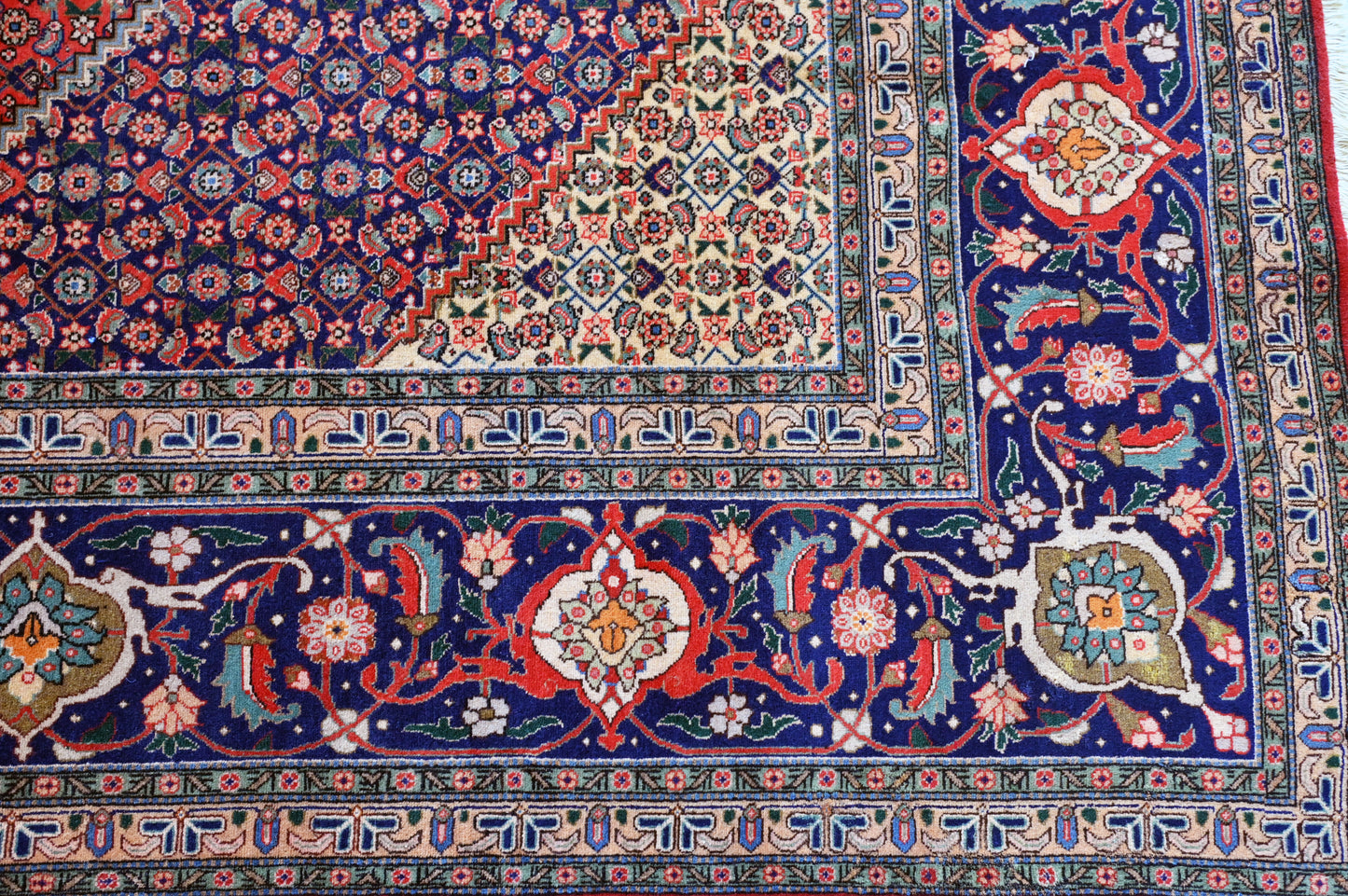 Mahi Tabriz Wool and Silk Orange/Purple 13 X 10 FT