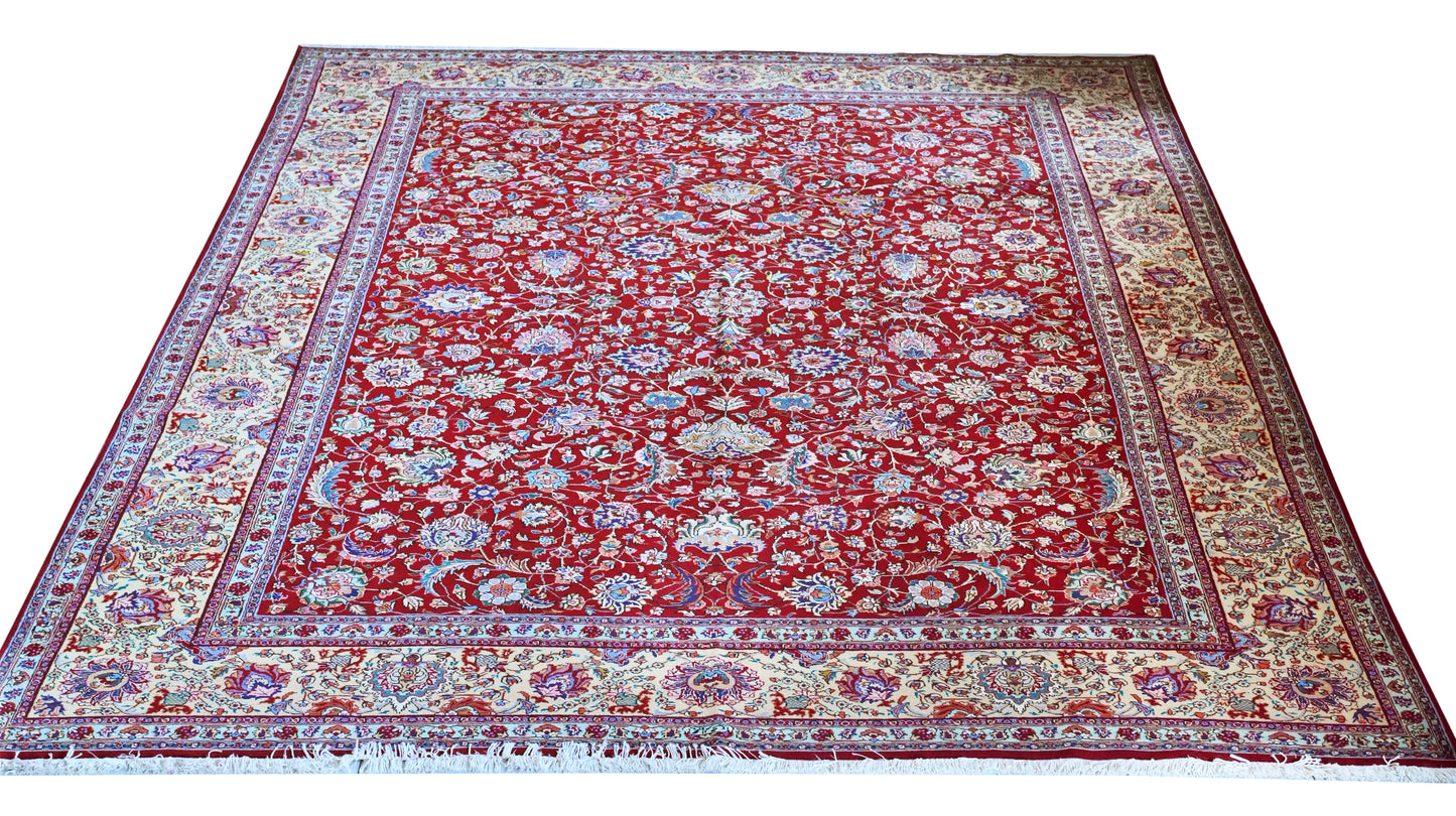 Mashad Wool Hand Knotted Red 13 X 10 FT