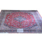 Kashan Wool and Silk Red/Blue 13 X 10 FT