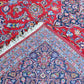 Kashan Wool and Silk Red/Blue 13 X 10 FT
