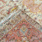Tabriz Royal Wool and Silk on Silk Base Fine Hand Knotted Cream/Peach 14 X 10 FT