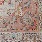 Tabriz Royal Wool and Silk on Silk Base Fine Hand Knotted Cream/Peach 14 X 10 FT