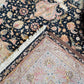 Tabriz Royal Wool and Silk on Silk Base Black With Pastels 13 X 10 FT