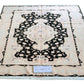 Tabriz Royal Wool and Silk on Silk Base Black/Beige 10 X 7 FT