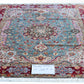 Tabriz Wool and Silk Maroon/Black Fine Hand Knotted 10 X 7 FT