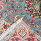 Tabriz Wool and Silk Maroon/Black Fine Hand Knotted 10 X 7 FT