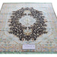 Tabriz Wool and Silk Black/Beige Fine Hand Knotted 10 X 7 FT