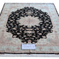 Tabriz Royal Wool and Silk on Silk Base Black/Beige/Pink 10 X 7 FT