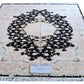 Tabriz Wool and Silk Black/Beige/Pink Fine Hand Knotted 10 X 7 FT