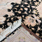 Tabriz Wool and Silk Black/Beige/Pink Fine Hand Knotted 10 X 7 FT