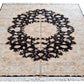 Tabriz wool and silk, black/beige, fine hand knotted 10 X 7 FT