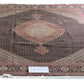 Tabriz Mahi wool and silk, rust and black, fine hand knotted 13 X 10 FT