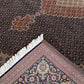 Tabriz Mahi wool and silk, rust and black, fine hand knotted 13 X 10 FT