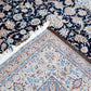 Nein Baby Lambs Wool and Silk Fine Hand Knotted Blue/Cream 16 X 10 FT