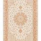 Tabriz Wool and Silk Cream Pink Fine Hand Knotted